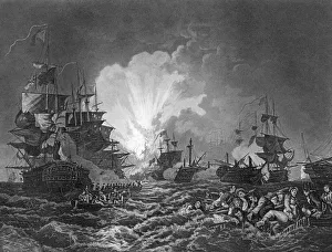 Aboukir Bay Gallery: The Battle of the Nile, Egypt, 1 August 1798 (c1857). Artist: J Rogers