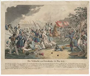 Uhlans Gallery: The Battle of Ostroleka on 26 May 1831. Artist: Wunder, Georg Benedikt (1786-1858)