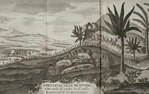 Battle of Otumba, (7th July 7, 1520): Cortes forces descending into the valley where the... 1771