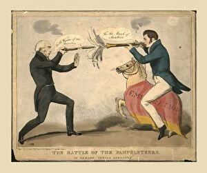 Pamphlet Gallery: The Battle of the Pamphleteers. Or Newark versus Newcastle, 1829. Creator: John Doyle