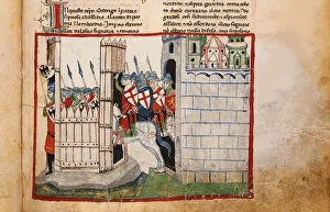 Biblioteca Apostolica Vaticana Prints: The Battle of Parma on 18 February 1248: The Guelphs attacks Frederick's II Vittoria camp