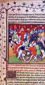 Poitiers Prints: The Battle of Poitiers, 1356. Creator: Workshop of the Boucicaut Master