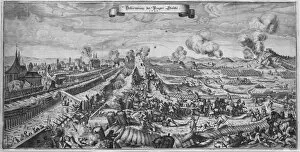 Prague Collection: The Battle of Prague on October 1648, 1648. Creator: Merian, Matthaus, the Elder (1593-1650)