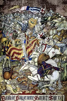 Nacional Gallery: Battle of the Puig 1237 Ceramic tile panel with Jaime I El conquistador (1208-1276)
