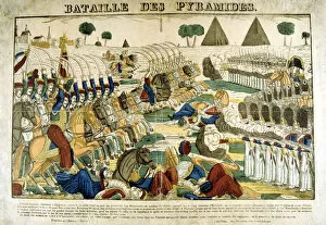 First Consul Bonaparte Collection: Battle of the Pyramids, 21 June, 1798, (c1835). Artist: Francois Georgin