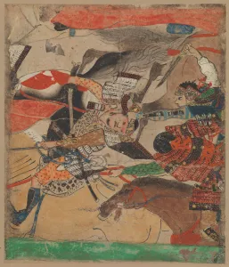 Battle at Rokuhara, from The Tale of the Heiji Rebellion (Heiji monogatari)... 14th century