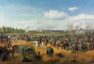 War Atrocities Prints: Battle between Russian troops and French cavalry near Ostrovno on 26 July 1812