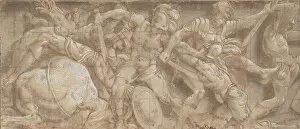 Caravaggio Polidoro Da Gallery: Battle Scene, 1511-87. Creator: Lelio Orsi