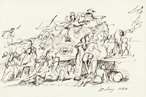 Sir David Wilkie Prints: Battle Scene, 1840. Creator: David Wilkie