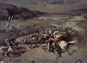 Battle scene, 1856. Creator: Philibert Rouviere