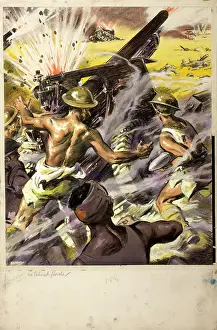Loading Prints: Battle scene, between 1939 and 1946. Creators: Central Office of Information, John Nunney
