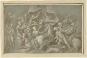 Brown Wash Prints: Battle Scene. Creator: Biagio Pupini