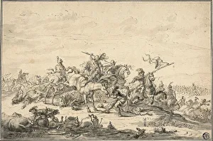 Battle Scene with Horsemen, 1658. Creator: Zacharias Blijhooft