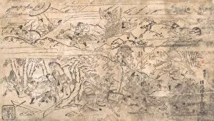 Boar Gallery: Battle scene, late 17th-early 18th century. Creator: Hanekawa Chincho