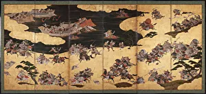 Battle scenes from the Tale of Heike (Heike Monogatari), First third of 17th cen Artist: Anonymous