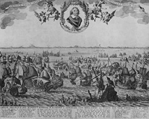 Albemarle Collection: Battle of Scheveningen, c1653. Artist: Cornelis de Visscher
