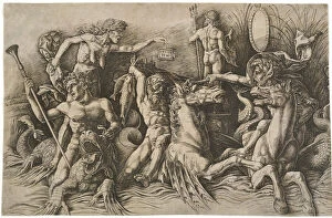 Classical Mythology Gallery: The Battle of the Sea Gods, ca 1475. Artist: Mantegna, Andrea (1431-1506)