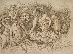 Battle of the Sea-Gods (right half), ca. 1485-88. Creator: Andrea Mantegna