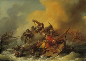 Boarding Prints: Battle at Sea between Soldiers and Oriental Pirates, 1767