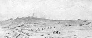 Stretcher Prints: The Battle Seen by a Combatant; The advance of Alpine chasseurs to the right