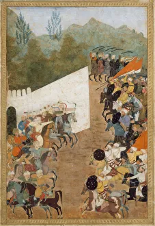 Shooting Prints: The Battle of Shahbarghan, Folio from a Padshahnama (Chronicle of the Emperor)
