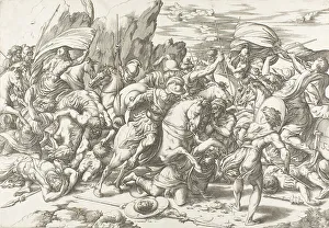Gian Jacopo Caraglio Prints: The Battle around the Shield and Lance