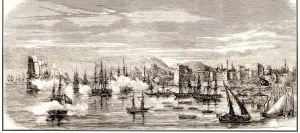 The Battle of Sinop on 30 November 1853, Mid of the 19th cen Artist: Anonymous