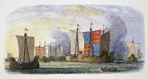James William Edmund Prints: Battle of Sluys, 1340. Artist: James William Edmund Doyle
