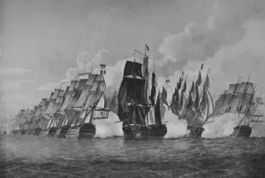Earl Of St Vincent Gallery: Battle of St Vincent, c1798. Artist: Jaheel Brenton