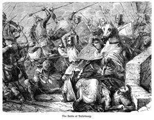 The Battle of Taillebourg, France, 1242.Artist: Felix Henri Emmanuel Philippoteaux
