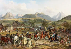Battle Field Prints: Battle of Tarvis on 18 May 1809, 1840s. Creator: Adam; Albrecht (1786-1862)