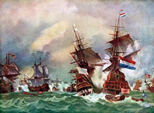 Hutchinson Collection: The Battle of Texel, 1673 (c1920). Artist: Eugene Louis Gabriel Isabey