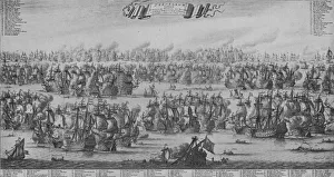 Michiel Prints: The Battle of the Texel, c1700. Artist: Bastiaen Stopendael