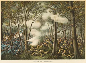 Shawano Prints: Battle of Tippecanoe, 1889. Creators: Unknown, Louis Kurz, Kurz and Allison
