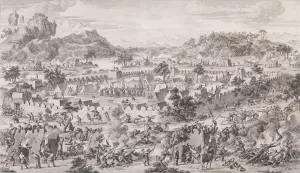 Kazakhstan Prints: The Battle of Tonguzluq, 1773. Creator: Augustin de Saint-Aubin