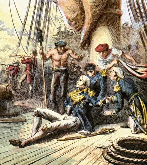 On Board Gallery: The Battle of Trafalgar, 1805, (c1850s)