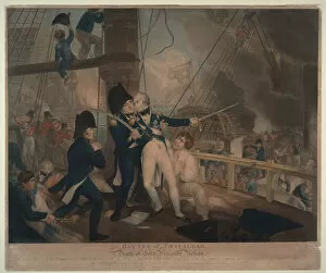 The Battle of Trafalgar and the Death of Nelson, 1806. Artist: Craig, William Marshall (ca. 1765-1827)