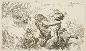 Hitting Prints: Battle of the Tritons, 1763. Creator: Christian Wilhelm Ernst Dietrich