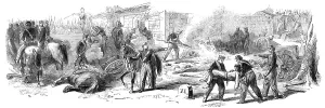 Neapolitan Prints: The Battle on the Volturno - battery where the Neapolitans burnt the wounded Garibaldians