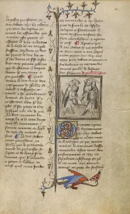 1400s Prints: A Battle between Wankelin de Ferreres and Hugo de Montfort; Chronique de Normandie