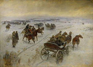 Russian Revolution Collection: The Battle at Yegorlykskaya, 1928-1929. Artist: Grekov, Mitrofan Borisovich (1882-1934)