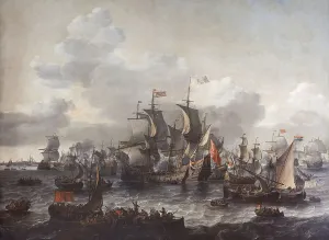 Sea Battle Prints: The Battle of the Zuider Zee, 1573, 1663. Creator: Jan Theunisz. Blanckerhoff