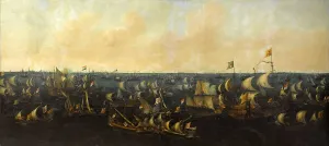 Battleships Prints: The Battle of the Zuider Zee, 6 October 1573, 1621. Creator: Abraham de Verwer