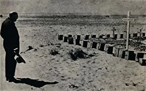 Winston Leonard Spencer Churchill Gallery: At a Battlefield Cemetery in Egypt, 1942, (1945). Creator: Unknown