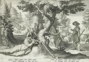 Henry Goltzius Prints: Battus Changed into a Stone, published 1590. Creator: Hendrik Goltzius