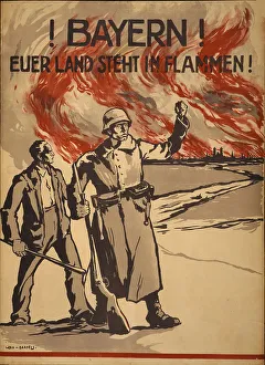 Bolshevism Prints: Bavaria! Your country is on fire!, 1919. Creator: Bartels; Wera von (1886-1922)