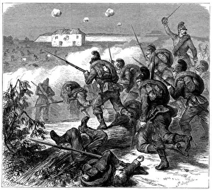 Storming Prints: Bavarian troops of the Prussian army storming Bicetre, Franco-Prussian War 1870