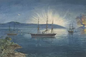 Robert Charles Dudley Gallery: The Bay of Bull Arms, Trinity Bay, Newfoundland, Bonfires Lighted on the Hills to Notify