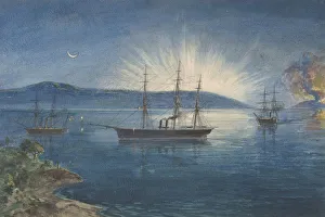 Field Cyrus West Gallery: The Bay of Bull Arms, Trinity Bay, Newfoundland, Bonfires Lighted on the Hills to Notify
