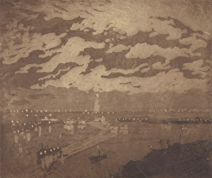 Pennell Joseph Prints: The Bay, New York, 1922. Creator: Joseph Pennell